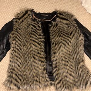 Members Only Women's Black and Brown Teddy Jacket
